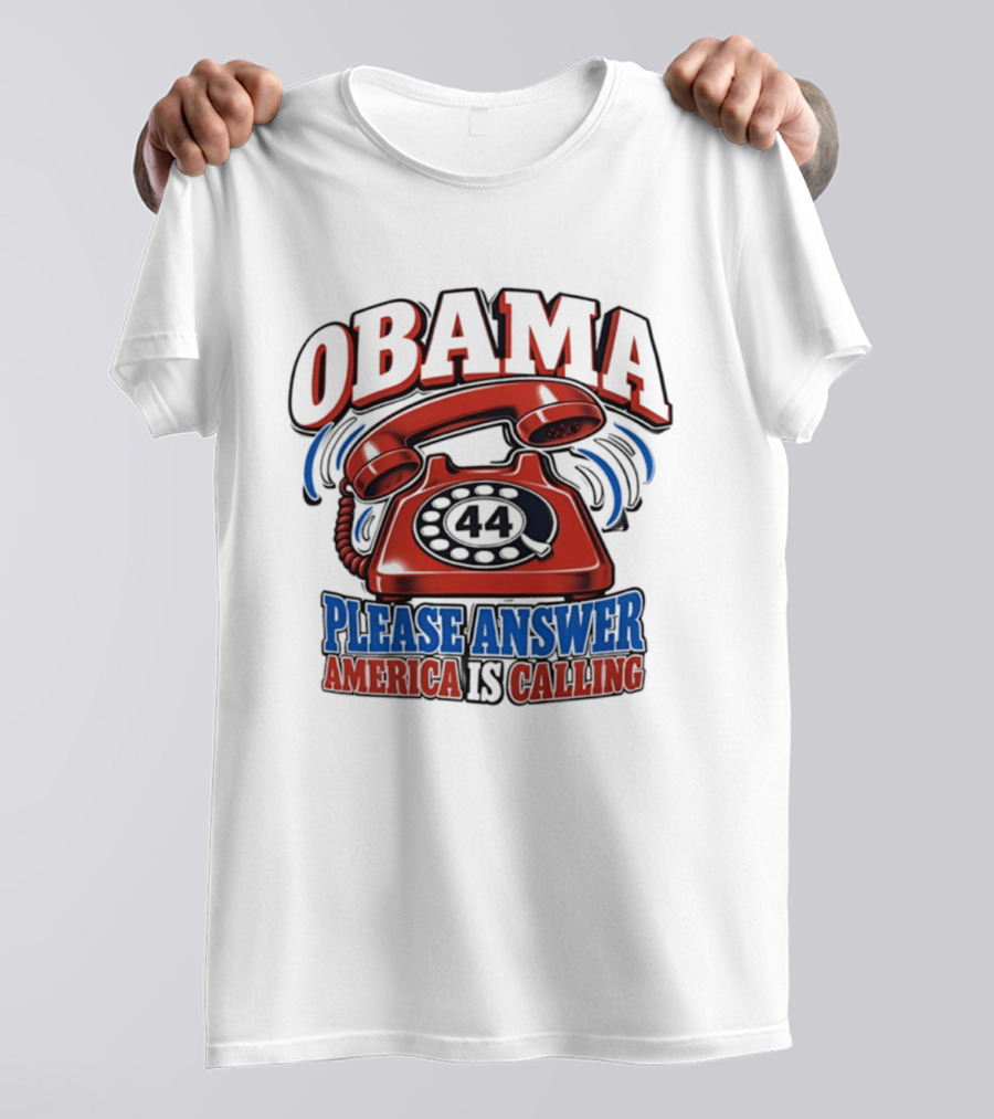 Obama 44 Please Answer America Is Calling Retro Telephone T-Shirt