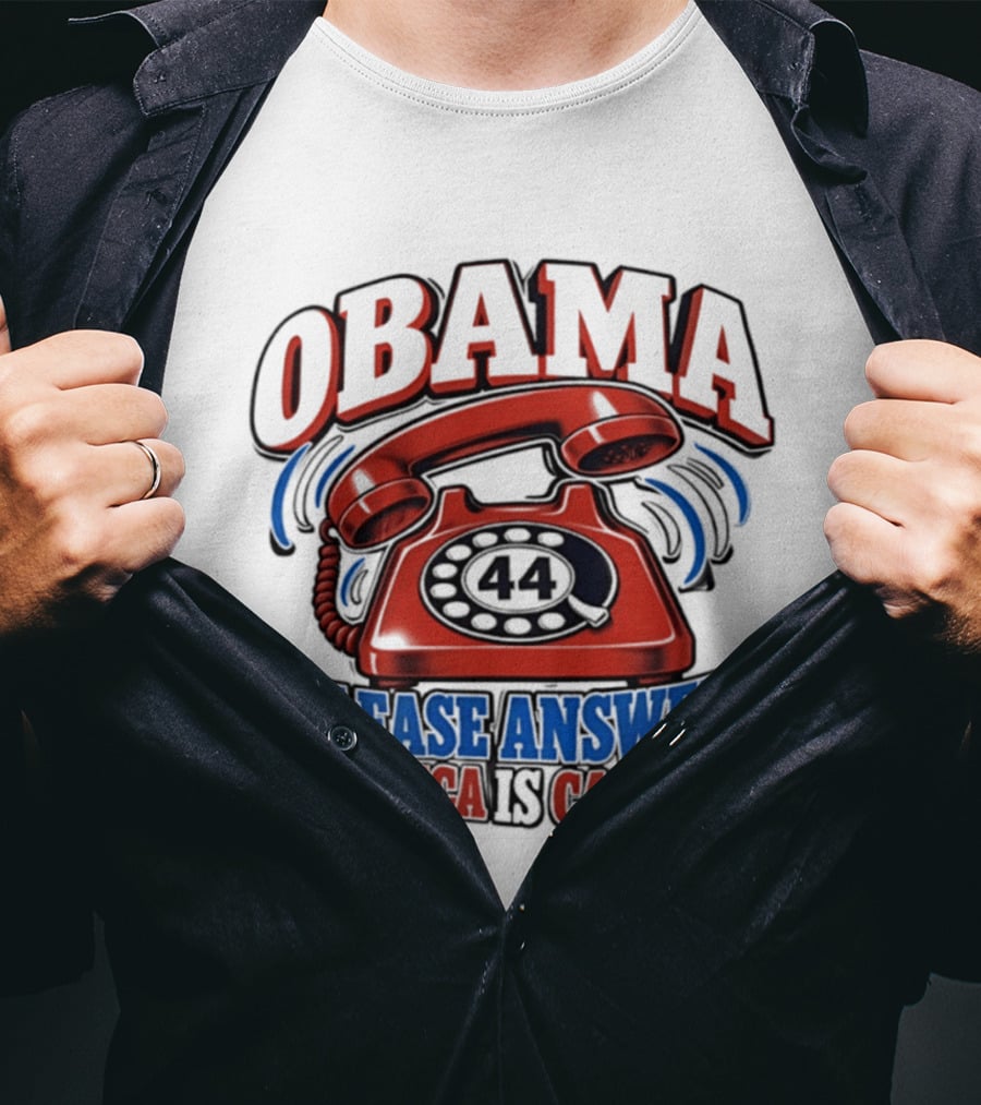 Obama 44 Please Answer America Is Calling Retro Telephone T-Shirt