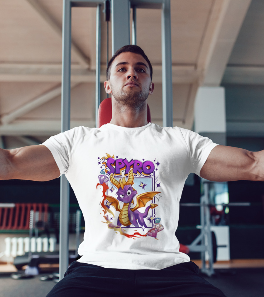 Spyro Purple Dragon Cartoon Polaroid Adventure T-Shirt