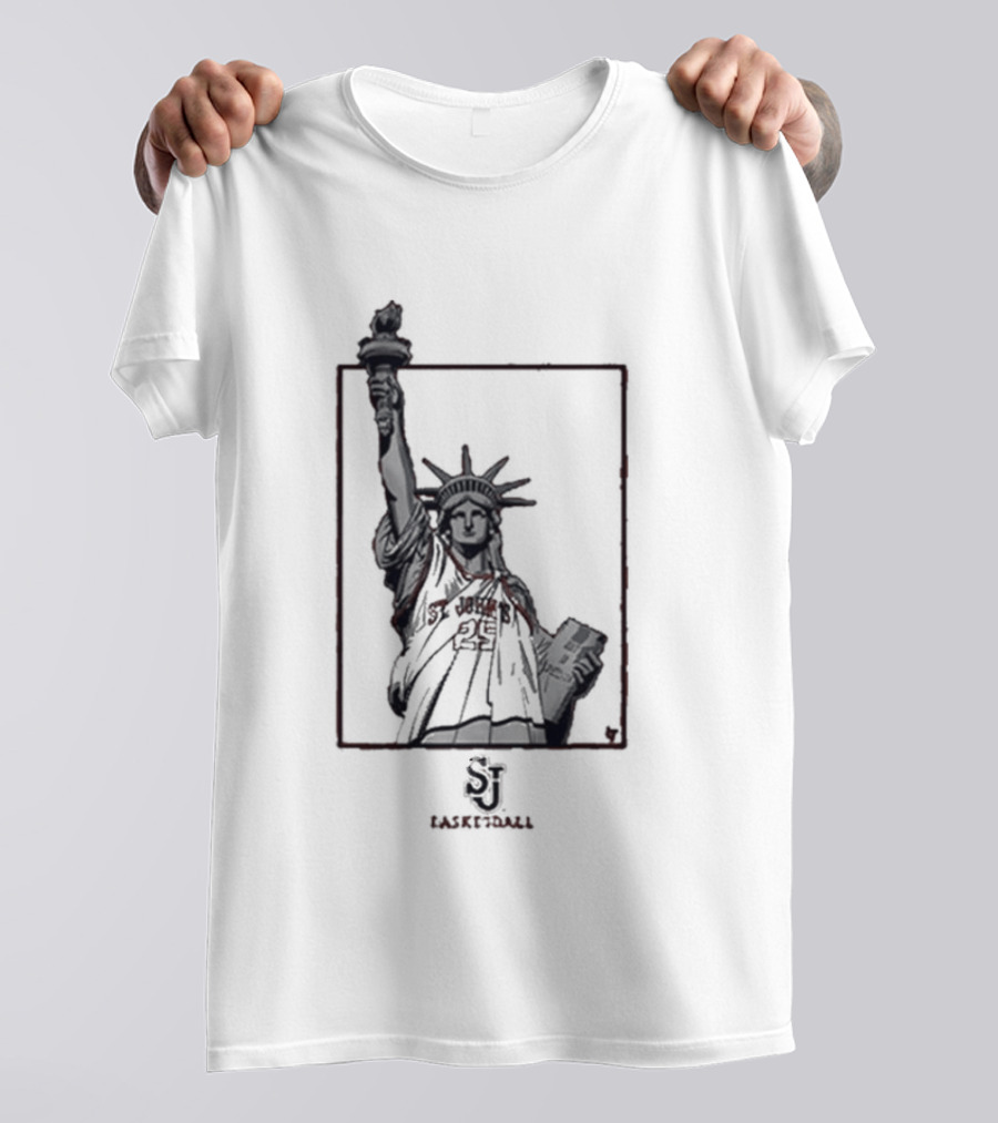 St John's Basketball New York's Team Statue Of Liberty SI Image T-Shirt