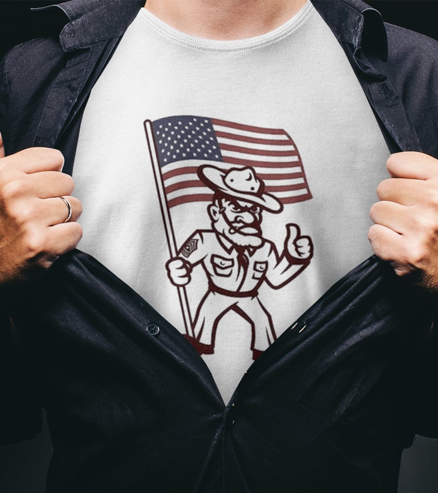 Texas A&M Aggies 12th Man Patriotic American Flag T-Shirt
