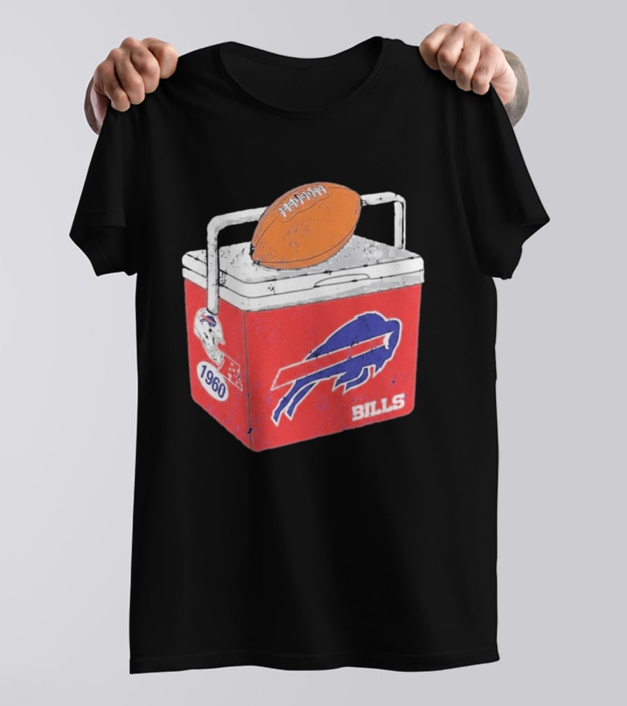 Buffalo Bills 1960 Retro Cooler With Football T-Shirt