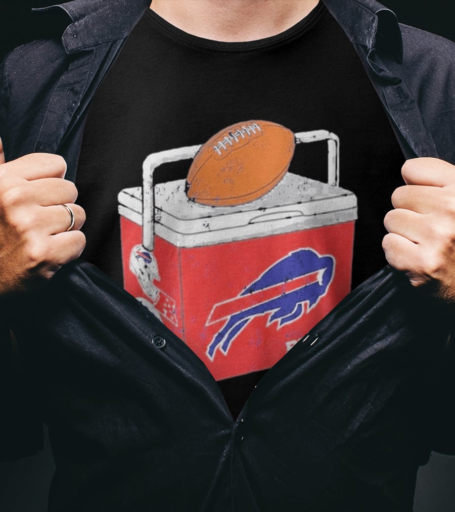 Buffalo Bills 1960 Retro Cooler With Football T-Shirt
