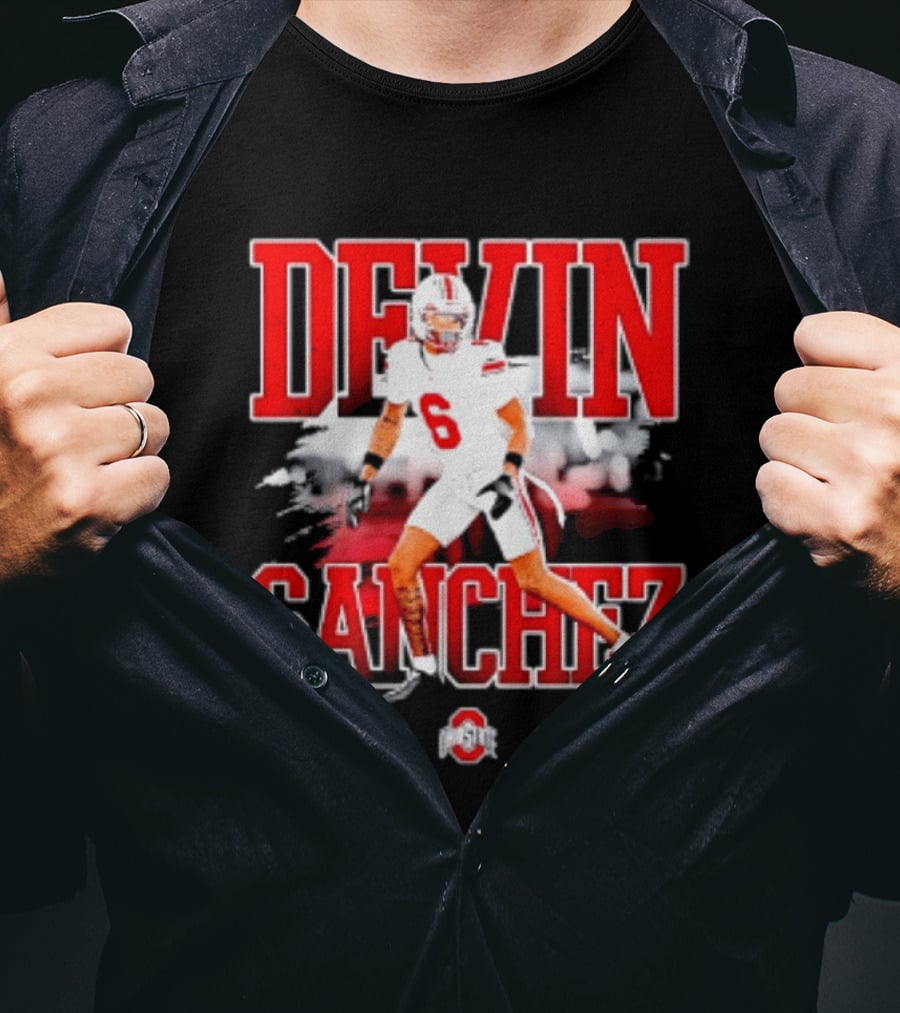 Devin Sanchez 6 Ohio State Buckeyes NCAA Player Football T-Shirt