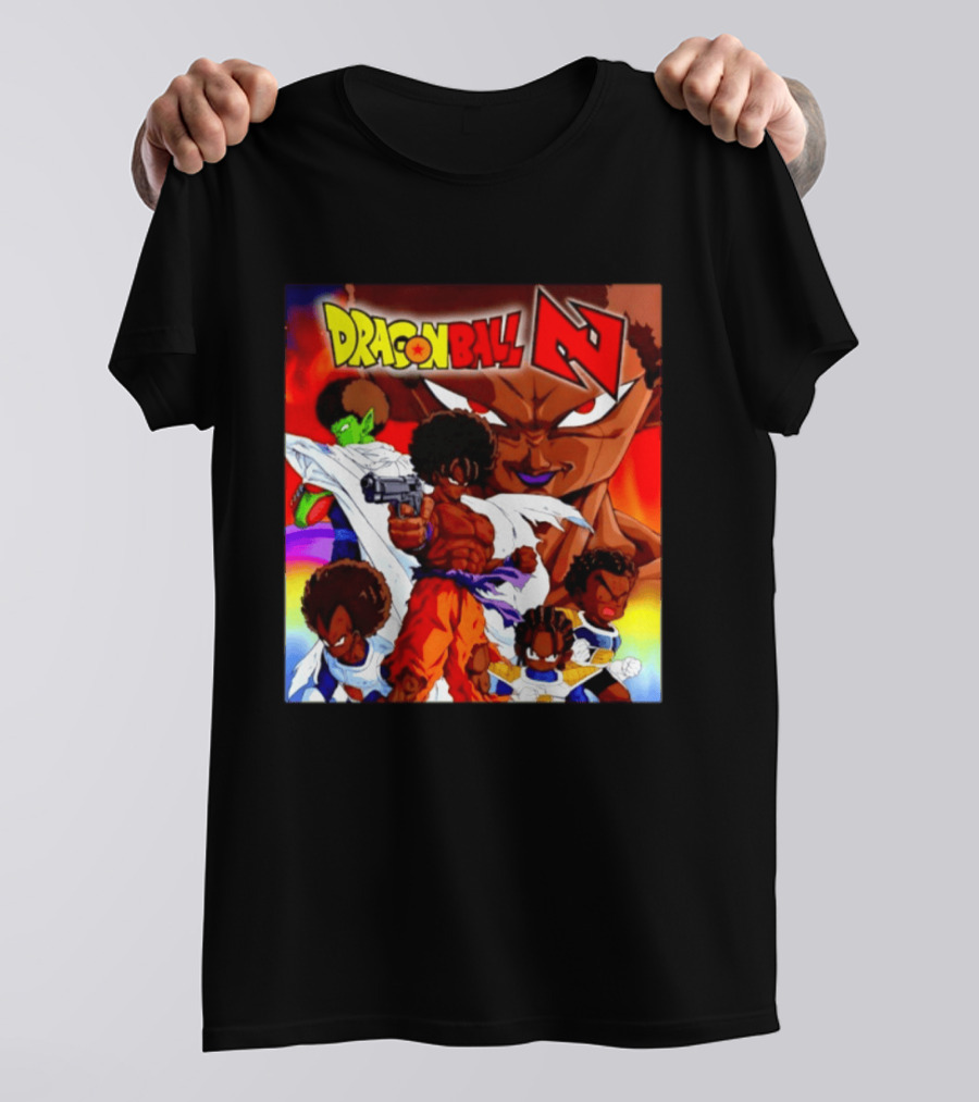 Dragon Ball Z Afro Characters Anime Goku Parody Fusion T-Shirt