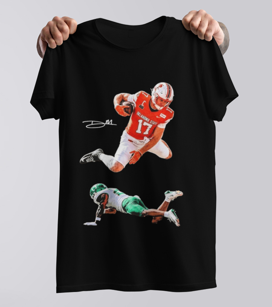 Oklahoma State Football Player Leap Over Oregon Opponent T-Shirt