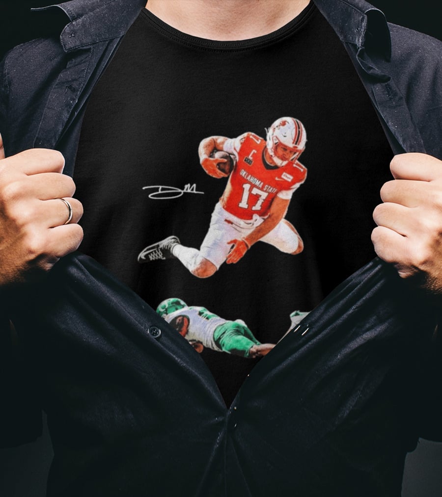 Oklahoma State Football Player Leap Over Oregon Opponent T-Shirt