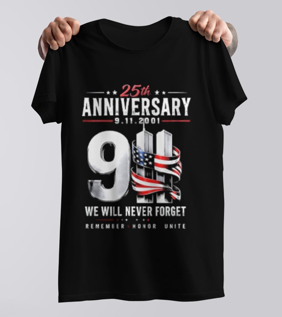 NYPD New York Yankees 2026 25th Anniversary 9 11 We Will Never Forget Remember Honor Unite T-Shirt