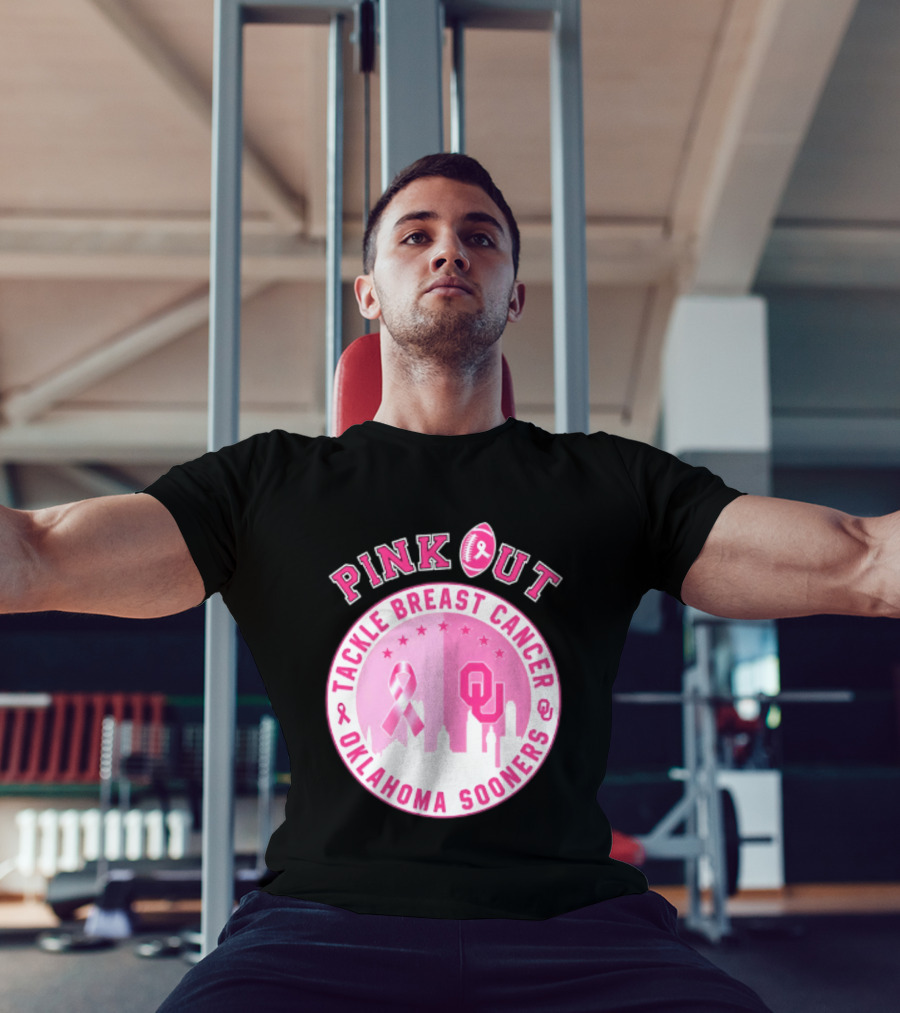 Oklahoma Sooners Pink Out Tackle Breast Cancer Football NCAA T-Shirt