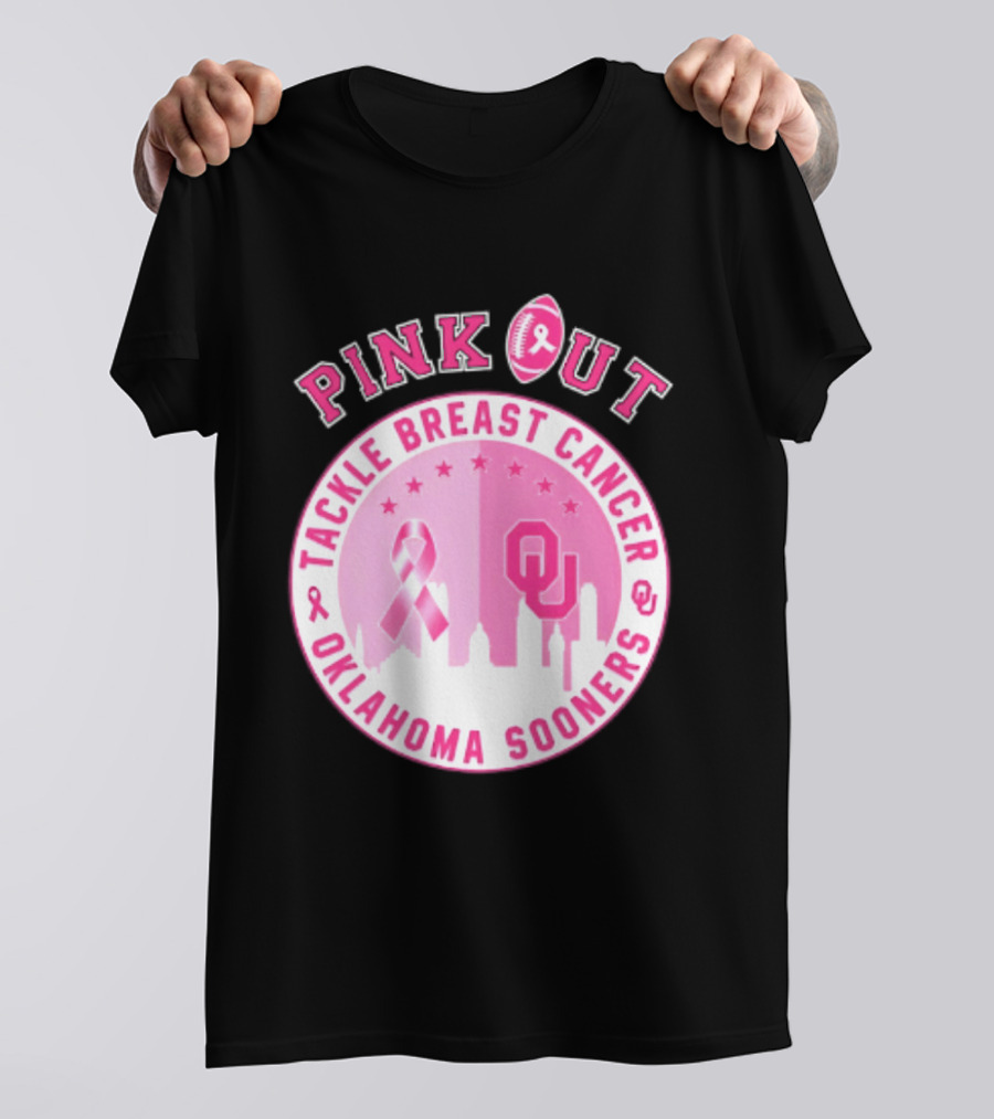 Oklahoma Sooners Pink Out Tackle Breast Cancer Football NCAA T-Shirt
