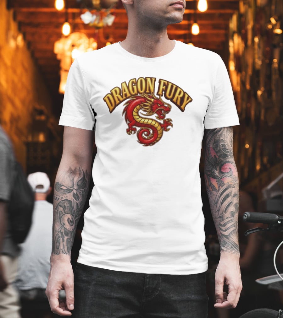 Dragon Fury Red Gold Chinese Dragon T-Shirt