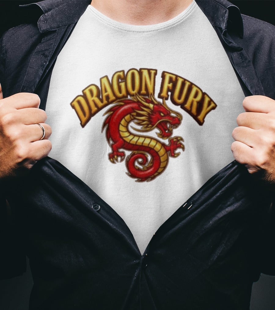 Dragon Fury Red Gold Chinese Dragon T-Shirt
