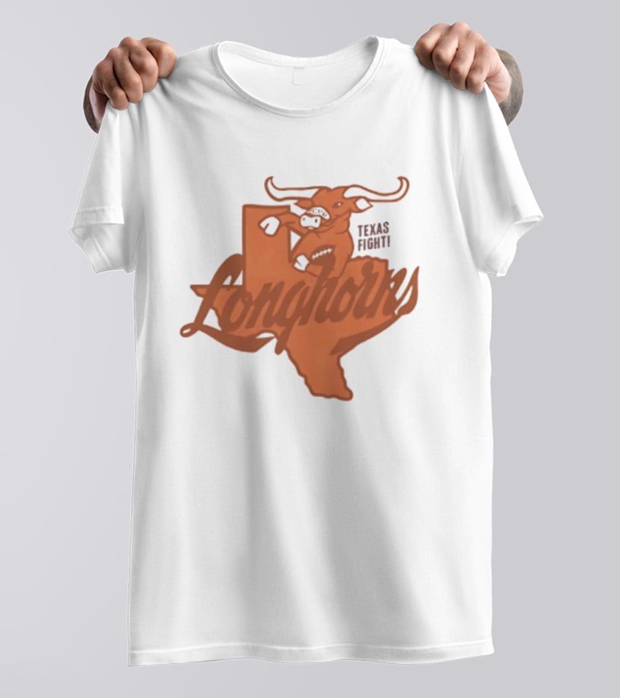 Texas Longhorns Football Texas Fight Map Longhorns T-Shirt