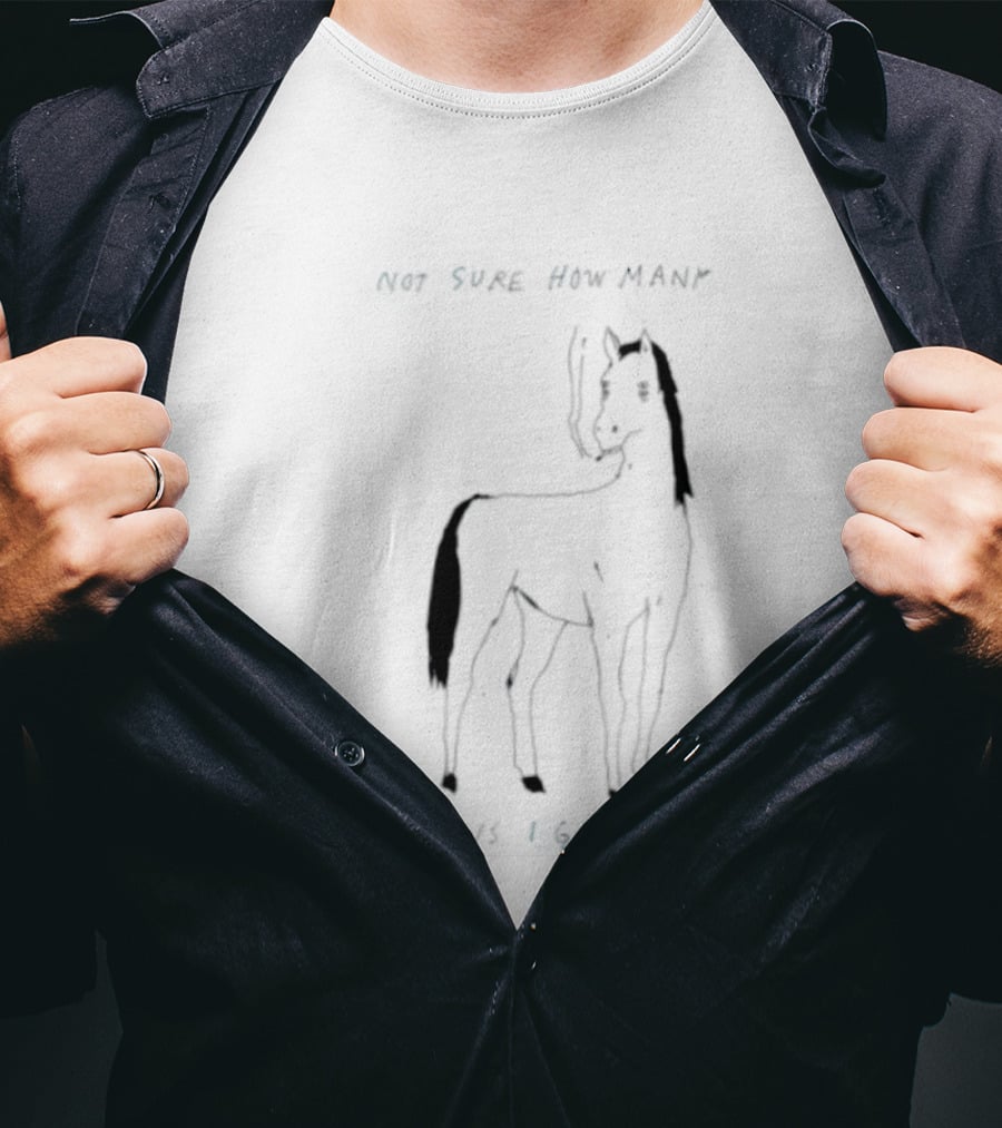 Horse Not Sure How Many Yeehaaws I Got Left Sketch With Smoking T-Shirt