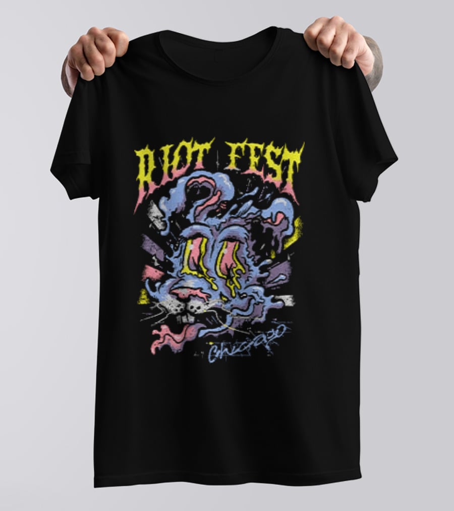 Riot Fest 2026 Chicago Douglass Park Psychedelic Bunny September 18 20 Lineup T-Shirt