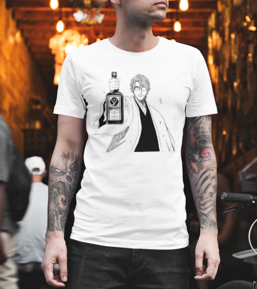 Jagermeister Aizen Sosuke Bleach Anime Collaboration T-Shirt