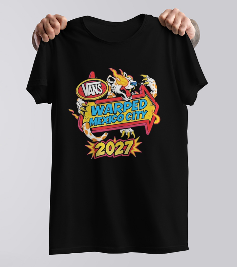 Vans Warped Mexico City 2027 Dragon Flame Arrow Event T-Shirt