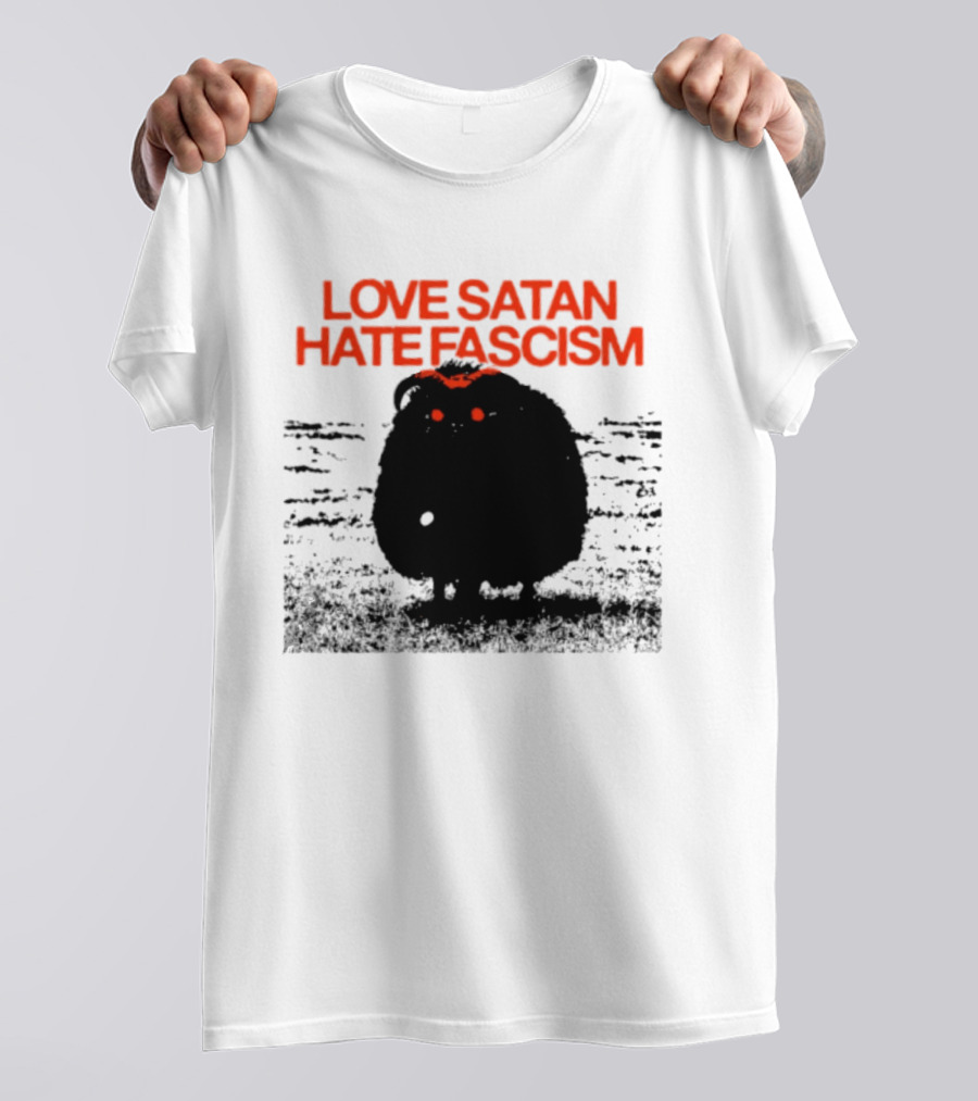 Love Satan Hate Fascism Cat Anti Fascist T-Shirt