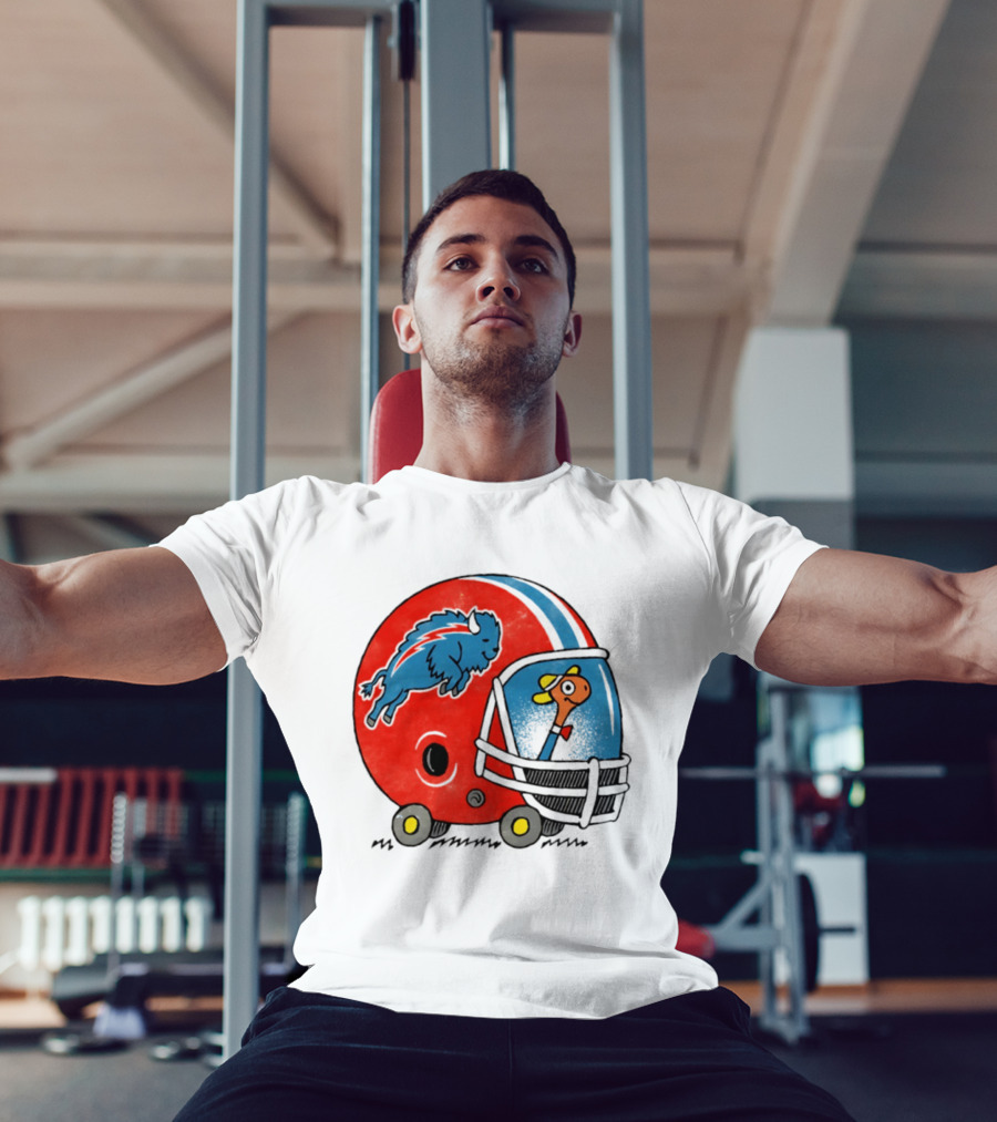 Lowly Worm Wearing Buffalo Bills Football Helmet With Buffalo T-Shirt