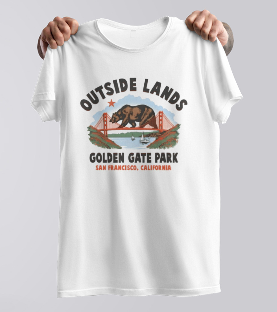 Golden Gate Park Outside Lands 2026 San Francisco California Bear Bridge T-Shirt