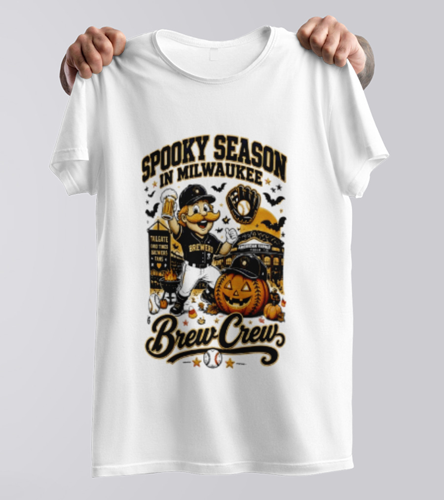 Spooky Season In Milwaukee Brewers Brew Crew Halloween 2026 T-Shirt