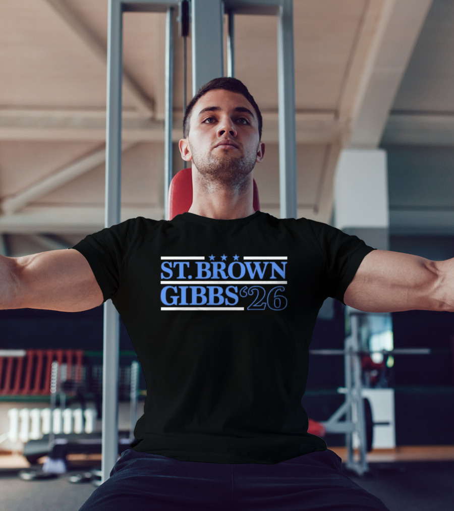St. Brown Gibbs '26 Detroit Lions Football Campaign T-Shirt