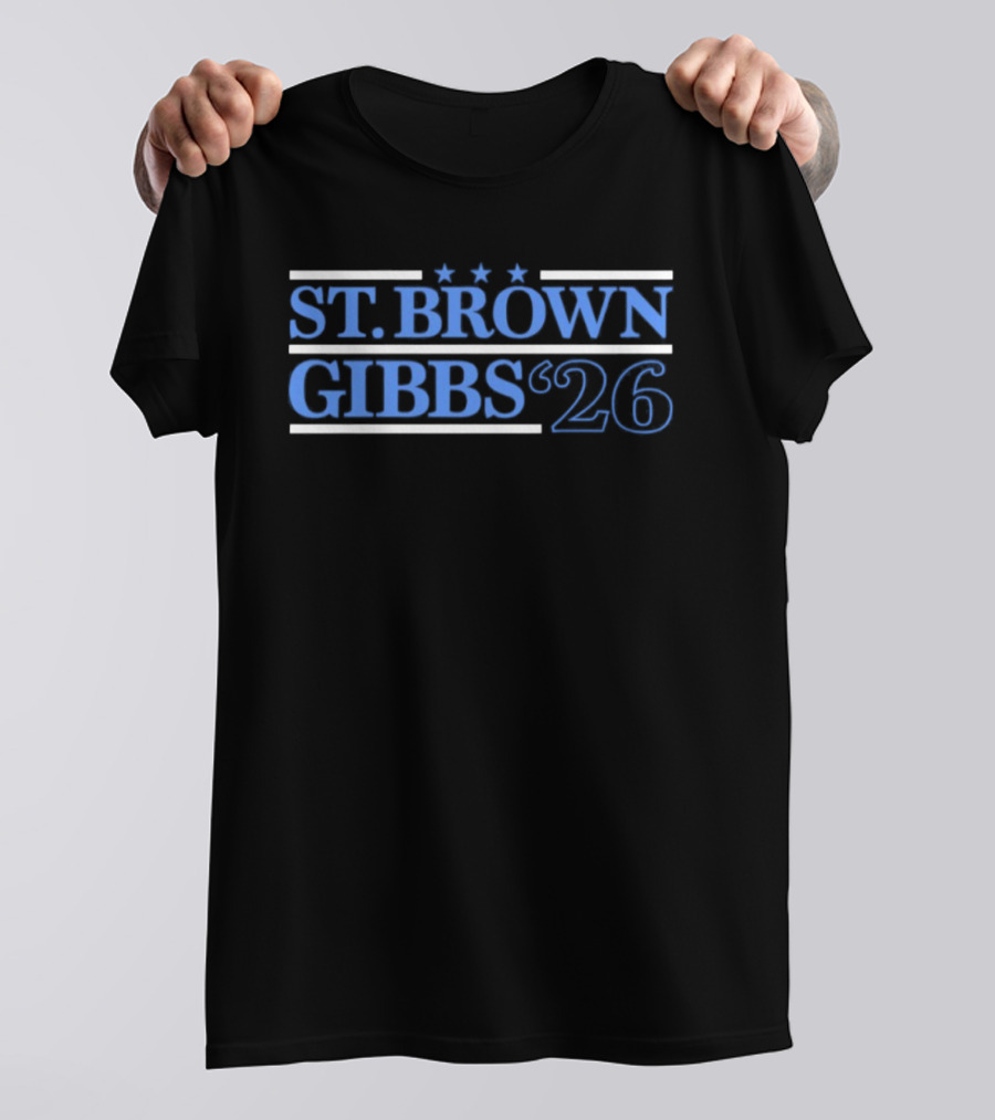 St. Brown Gibbs '26 Detroit Lions Football Campaign T-Shirt