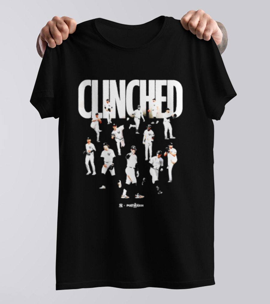 Yankees Clinched 2026 MLB Postseason Celebration Players Montage T-Shirt