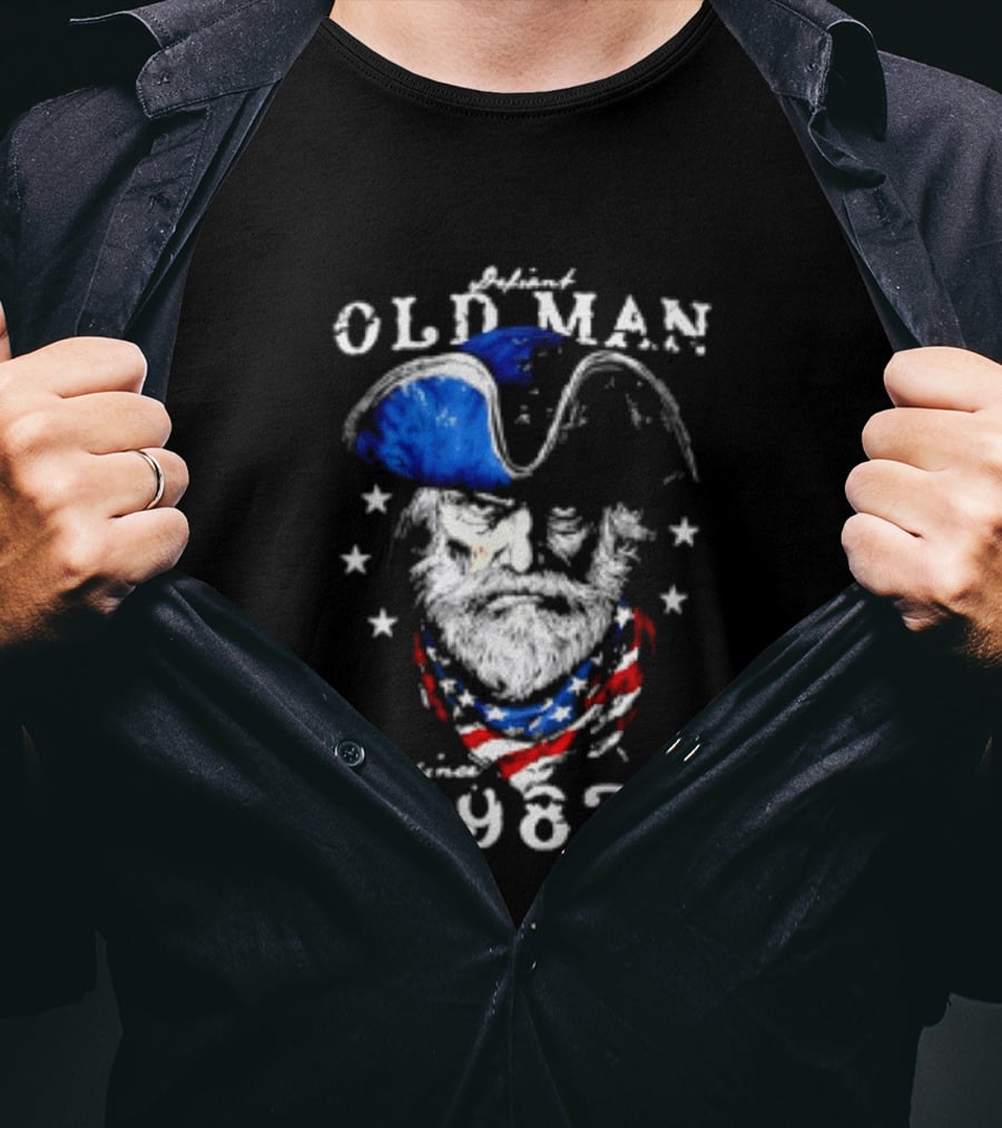 Old Man 1987 Patriotic Eagle And Stars T-Shirt