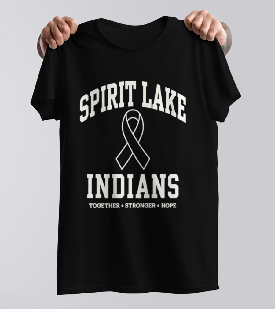 Spirit Lake Indians Ribbon Together Stronger Hope T-Shirt