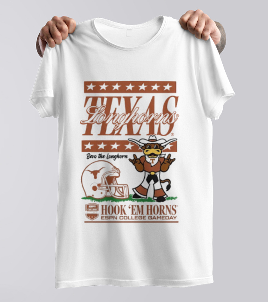 Texas Longhorns Bevo The Longhorn Hook 'Em Horns ESPN College Gameday 2026 T-Shirt