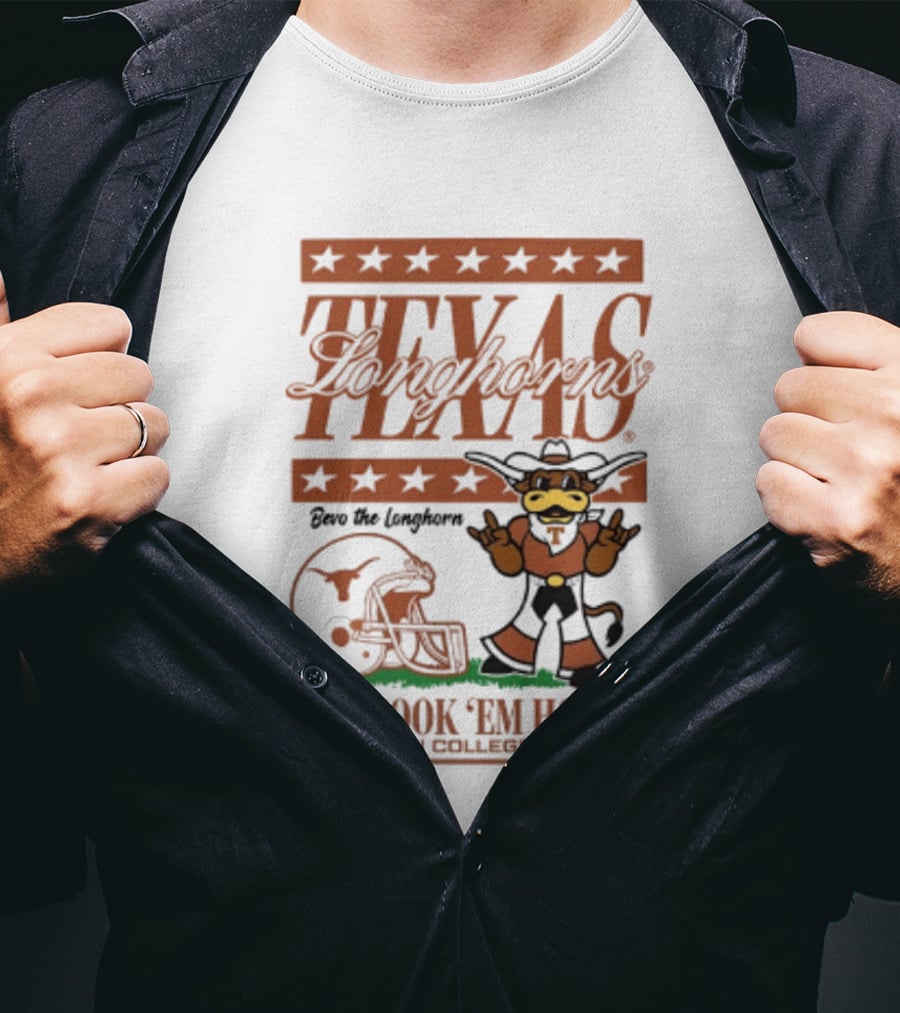 Texas Longhorns Bevo The Longhorn Hook 'Em Horns ESPN College Gameday 2026 T-Shirt