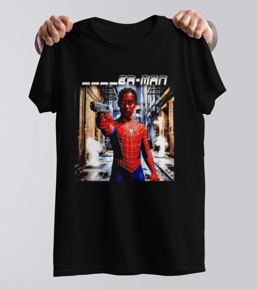 Tobey Maguire Spider Man Marvel Superhero Meme Gun Alley Scene T-Shirt
