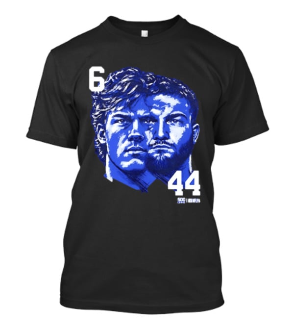 Jaxson Dart Cam Skattebo 6 44 New York Giants Face Morph Sports Fan T-Shirt