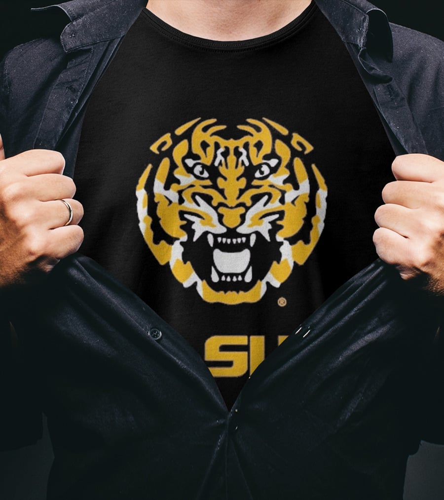 LSU Tigers Fierce Tiger Head T-Shirt