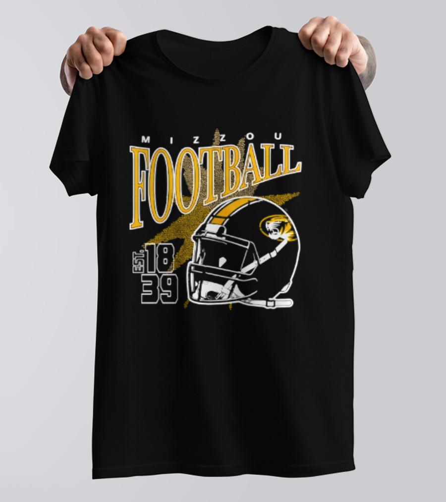 Mizzou Football 1839 Helmet Missouri Tigers NCAA T-Shirt