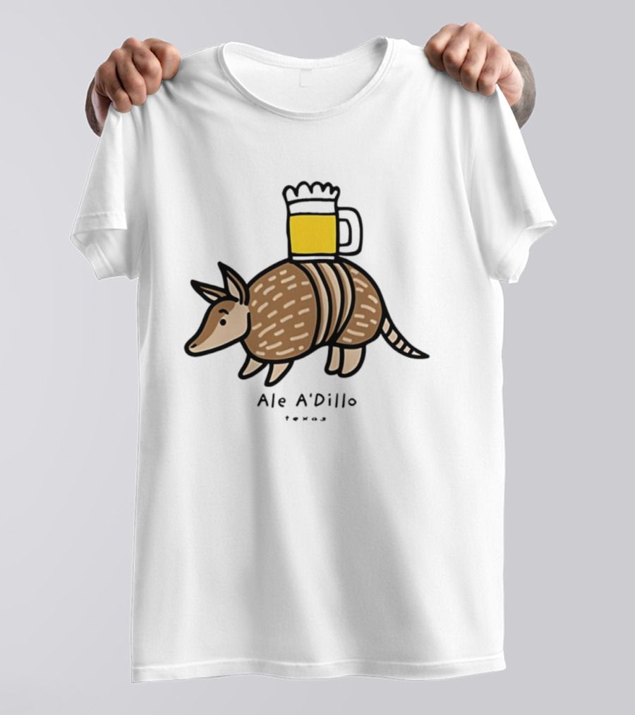 Ale A'Dillo Texas Armadillo With Beer T-Shirt