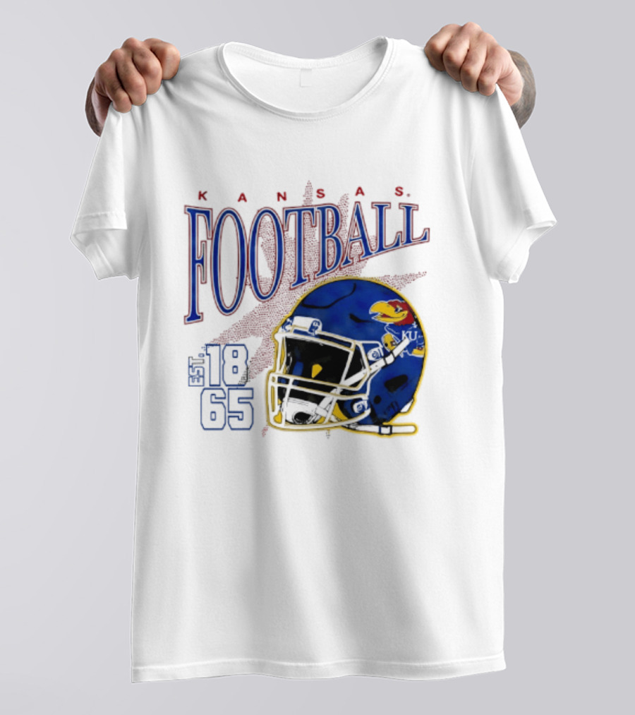 Kansas Jayhawks Football Est 1865 Helmet T-Shirt