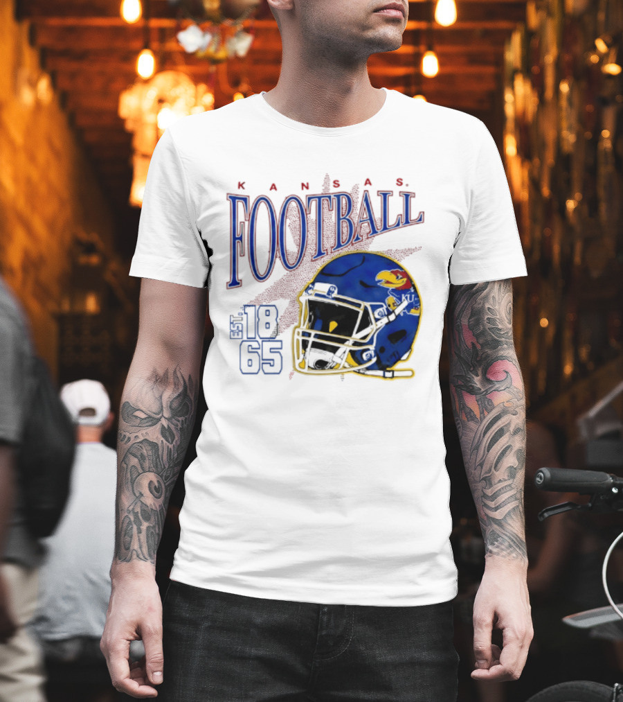 Kansas Jayhawks Football Est 1865 Helmet T-Shirt