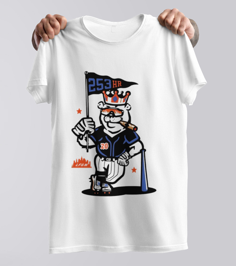 Pete Alonso New York Mets Polar Bear 253 HR Cigar King T-Shirt