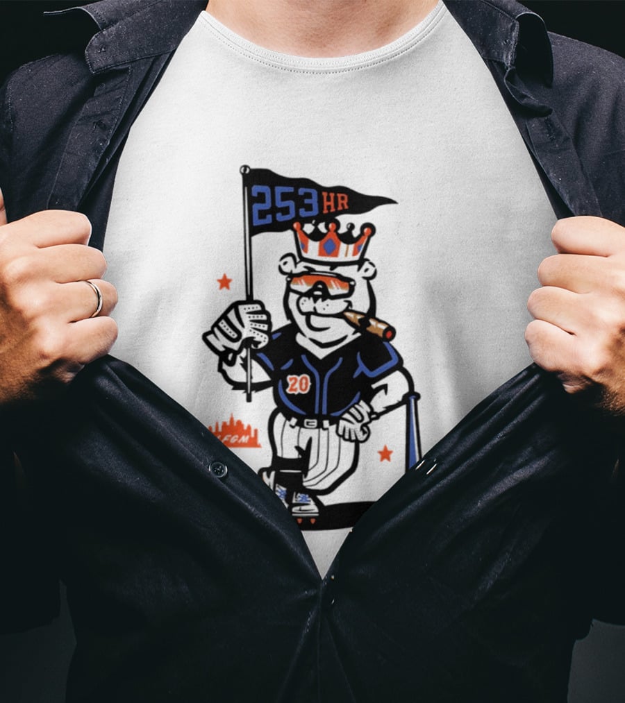 Pete Alonso New York Mets Polar Bear 253 HR Cigar King T-Shirt