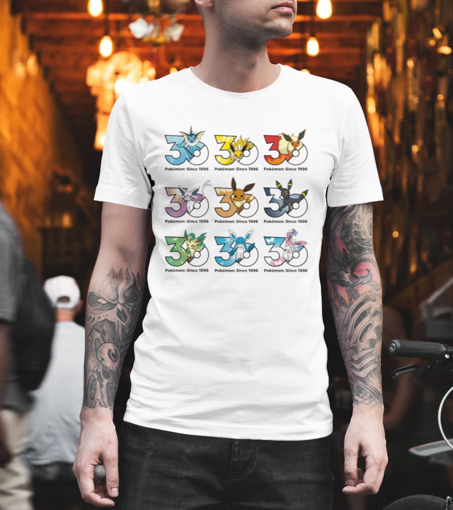 Pokemon Since 1996 Eevee Evolutions 30th Anniversary Collection T-Shirt