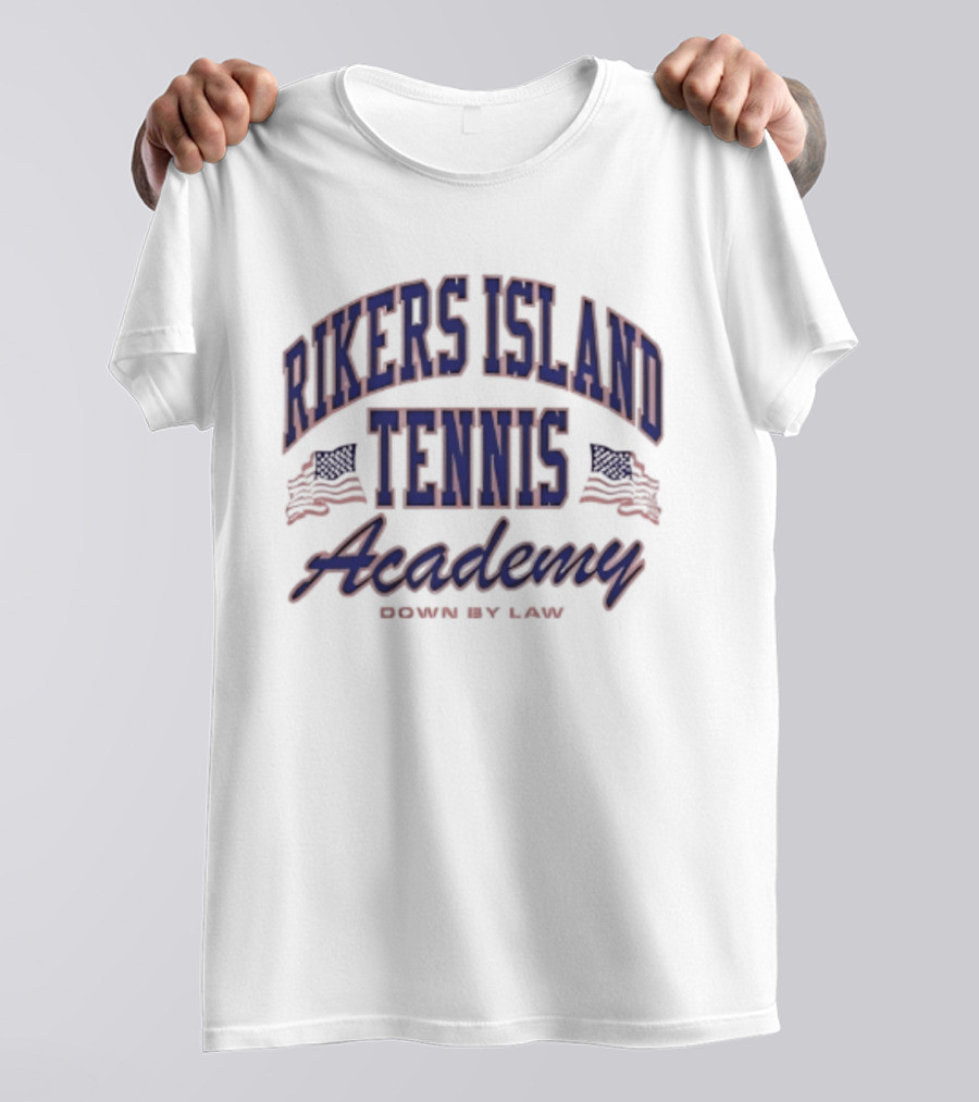 Rikers Island Tennis Academy Down By Law American Flags T-Shirt