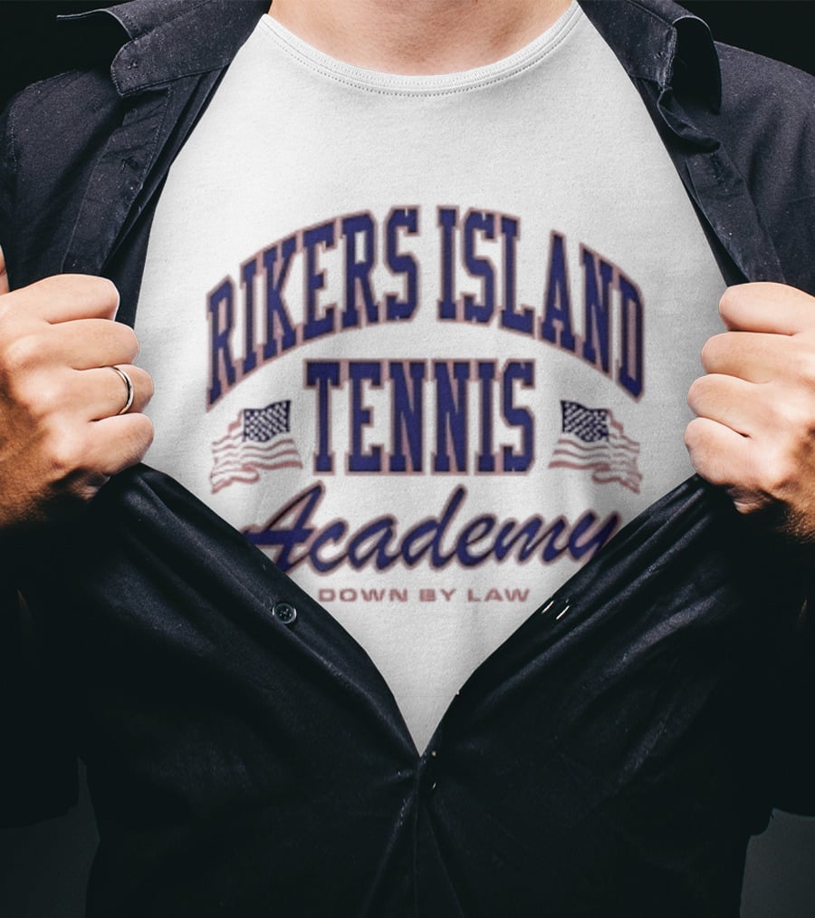 Rikers Island Tennis Academy Down By Law American Flags T-Shirt