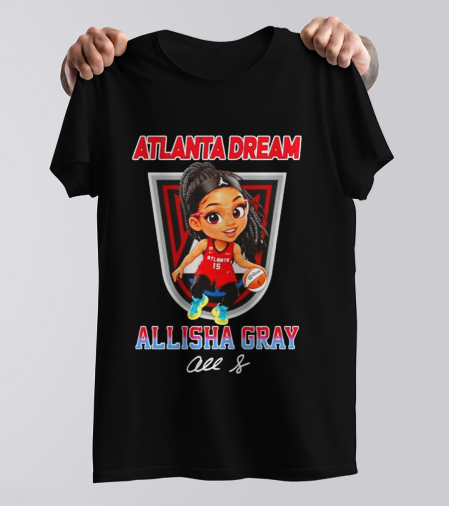 Allisha Gray Atlanta Dream WNBA Cartoon Basketball Player T-Shirt