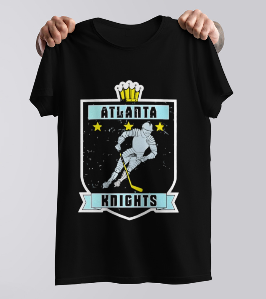 Atlanta Knights Hockey Ice Player With Stars T-Shirt