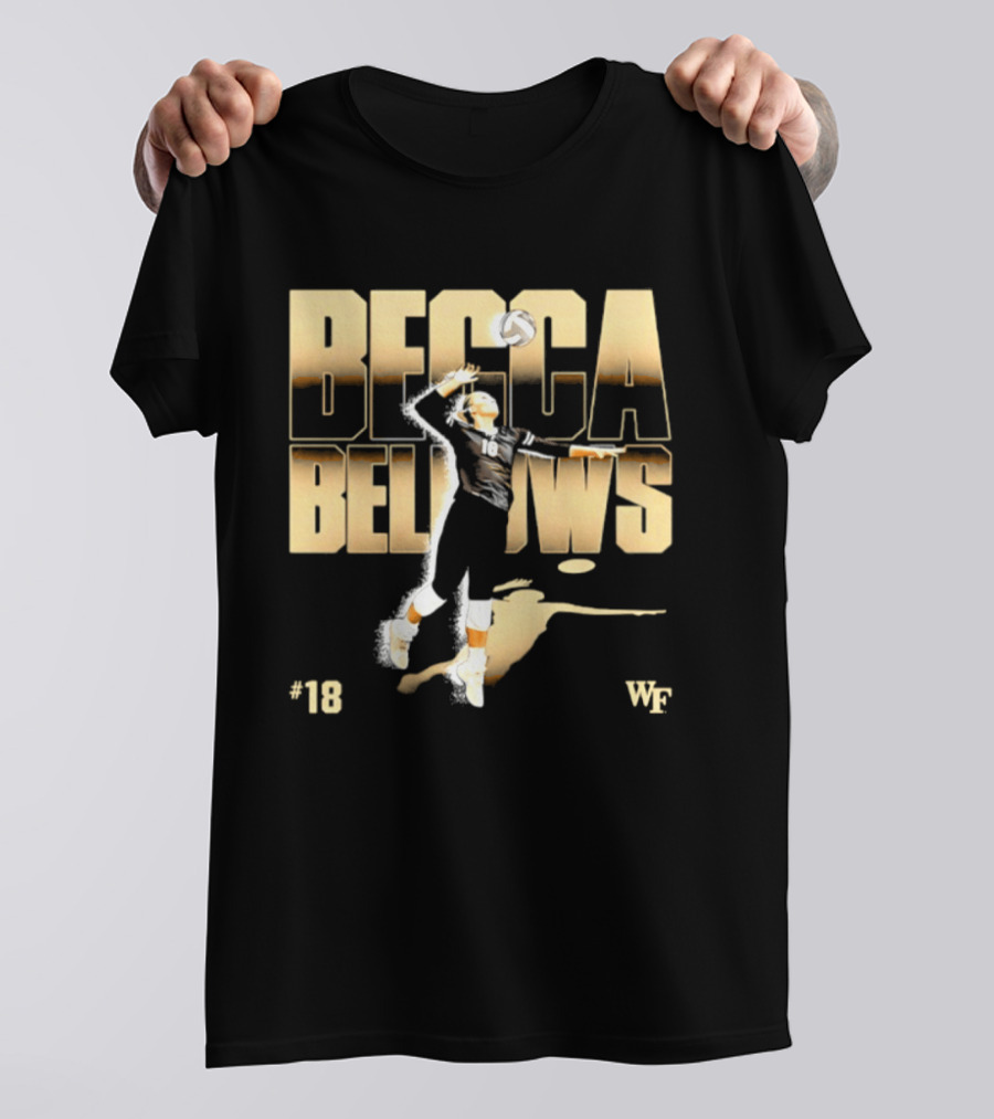 Becca Bellows 18 Wake Forest Volleyball WF NCAA Player Name Number T-Shirt