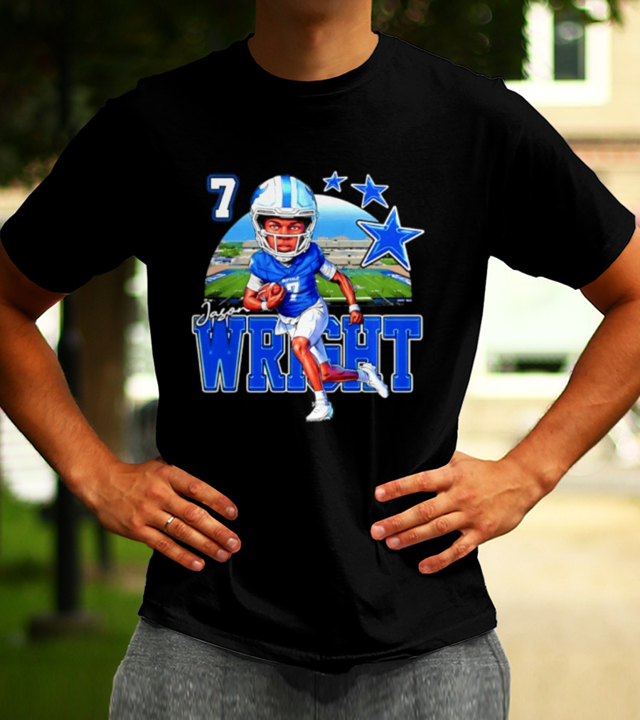 Buffalo Bulls Jason Wright 7 NCAA Football Player Caricature T-Shirt