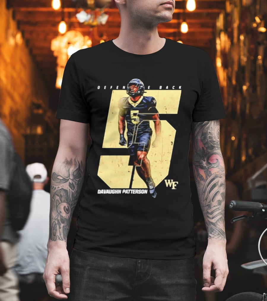 Davaughn Patterson Wake Forest Football Defensive Back Number 5 WF T-Shirt