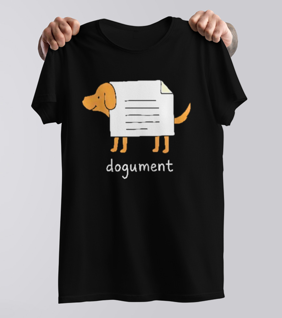Dogument Pun Dog Document Office Humor T-Shirt